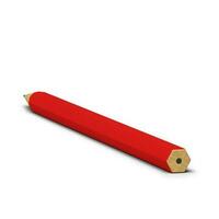 Red pencil large size isolated on grey background. photo