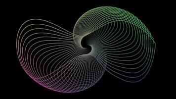 geometrico linea , formosa e ondulato Linee modello looping animazione su nero sfondo video