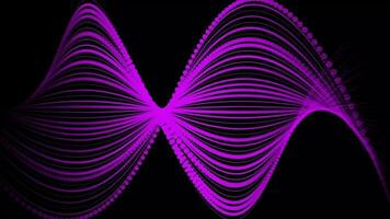 geometrico linea , formosa e ondulato Linee modello looping animazione su nero sfondo video