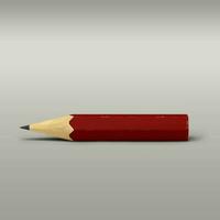 Red pencil small size isolated on grey background. photo