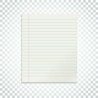 Realistic line paper note on isolated background vector