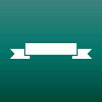 Badge icon. Ribbon vector illustration in flat style on green background.