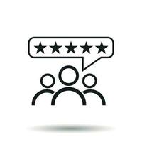 Customer reviews, rating, user feedback concept vector icon. Flat illustration on white background.