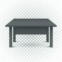 Vector 3d table for object presentation. Empty dark top table on isolated background.