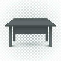 Vector 3d table for object presentation. Empty dark top table on isolated background.