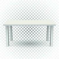 Vector 3d table for object presentation. Empty white top table on isolated background.