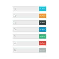 Search bar field. Set vector interface elements with search button. Flat vector illustration on isolated background.