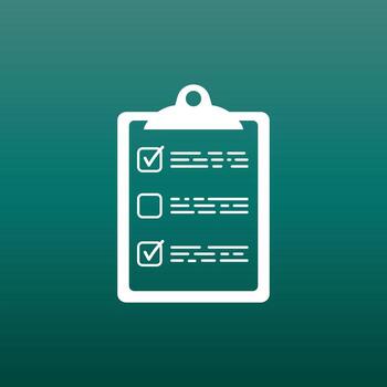 To do list icon. Checklist, task list vector illustration in flat style. Reminder concept icon on green background.