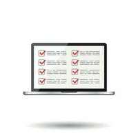 Businessman checklist with notebook. Check list icon flat vector illustration.