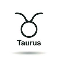 Taurus zodiac sign. Flat astrology vector illustration on white background.