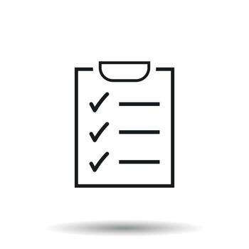 To do list icon. Checklist, task list vector illustration in flat style. Reminder concept icon on white background.