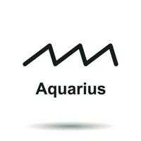 Aquarius zodiac sign. Flat astrology vector illustration on white background.