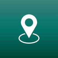 Pin icon vector. Location sign in flat style isolated on green background. Navigation map, gps concept. vector