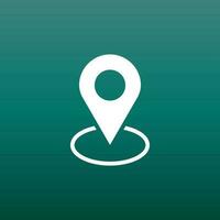 Pin icon vector. Location sign in flat style isolated on green background. Navigation map, gps concept. vector