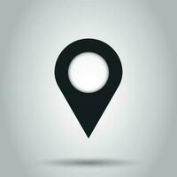 Pin icon vector. Location sign in flat style isolated on gray background. Navigation map, gps concept. vector