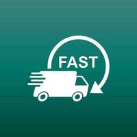 Delivery truck vector illustration. Fast delivery service shipping icon. Simple flat pictogram for business, marketing or mobile app internet concept