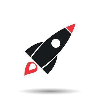 Rocket vector pictogram icon. Simple flat pictogram for business, marketing, internet concept. Business startup launch concept for web site design or mobile app.