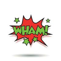 Wham comic sound effects. Sound bubble speech with word and comic cartoon expression sounds vector illustration.