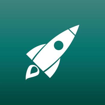 Rocket vector pictogram icon. Simple flat pictogram for business, marketing, internet concept. Business startup launch concept for web site design or mobile app.