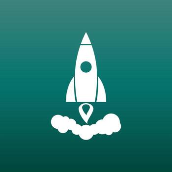 Rocket vector pictogram icon. Simple flat pictogram for business, marketing, internet concept. Business startup launch concept for web site design or mobile app.