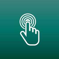 Click here icon. Hand cursor signs. White button flat vector illustration.