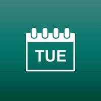 Tuesday calendar page pictogram icon. Simple flat pictogram for business, marketing, internet concept on green background. Trendy modern vector symbol for web site design or mobile app