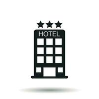 Hotel icon on isolated background. Simple flat pictogram for business, marketing, internet concept. Trendy modern vector symbol for web site design or mobile app.