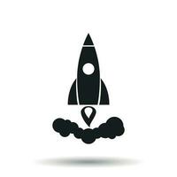 Rocket vector pictogram icon. Simple flat pictogram for business, marketing, internet concept. Business startup launch concept for web site design or mobile app.