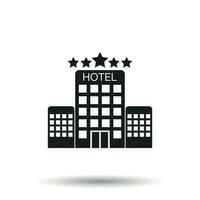 Hotel icon on isolated background. Simple flat pictogram for business, marketing, internet concept. Trendy modern vector symbol for web site design or mobile app.