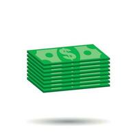 Stacks of dollar cash. Vector illustration in flat design on white background