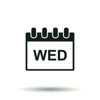 Wednesday calendar page pictogram icon. Simple flat pictogram for business, marketing, internet concept on white background. Trendy modern vector symbol for web site design or mobile app