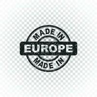 Made in Europe stamp. Vector illustration on isolated background