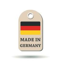 Hang tag made in Germany with flag. Vector illustration on white background.