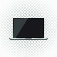 Laptop with white screen flat icon. Computer vector illustration on isolated background.