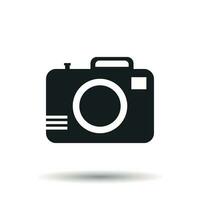 Camera icon on isolated background. Flat vector illustration.