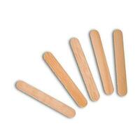 Pile of wooden tongue depressor on blank white for medicine concept. photo