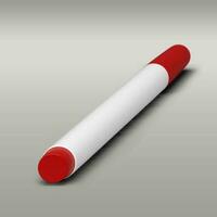 Red marker pen isolated on grey background. photo