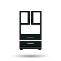 Cupboard icon on white background. Modern flat pictogram for business, marketing, internet. Simple flat vector symbol for web site design.