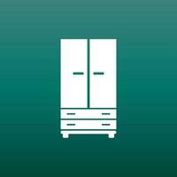 Cupboard icon on green background. Modern flat pictogram for business, marketing, internet. Simple flat vector symbol for web site design.