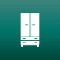 Cupboard icon on green background. Modern flat pictogram for business, marketing, internet. Simple flat vector symbol for web site design.