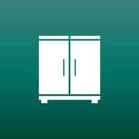 Cupboard icon on green background. Modern flat pictogram for business, marketing, internet. Simple flat vector symbol for web site design.