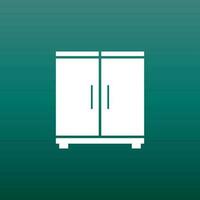 Cupboard icon on green background. Modern flat pictogram for business, marketing, internet. Simple flat vector symbol for web site design.