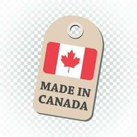 Hang tag made in Canada with flag. Vector illustration on isolated background.