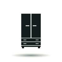 Cupboard icon on white background. Modern flat pictogram for business, marketing, internet. Simple flat vector symbol for web site design.