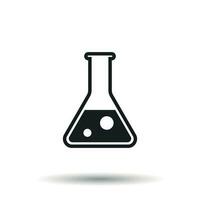 Chemical test tube pictogram icon. Chemical lab equipment isolated on white background. Experiment flasks for science experiment. Trendy modern vector symbol. Simple flat illustration