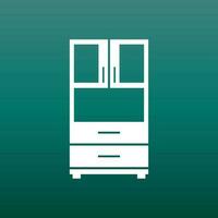 Cupboard icon on green background. Modern flat pictogram for business, marketing, internet. Simple flat vector symbol for web site design.