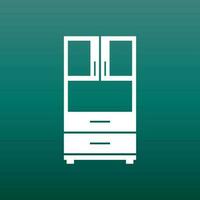 Cupboard icon on green background. Modern flat pictogram for business, marketing, internet. Simple flat vector symbol for web site design.