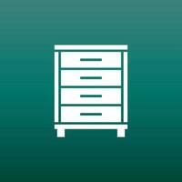Cupboard icon on green background. Modern flat pictogram for business, marketing, internet. Simple flat vector symbol for web site design.