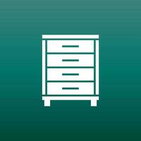 Cupboard icon on green background. Modern flat pictogram for business, marketing, internet. Simple flat vector symbol for web site design.