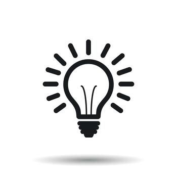 Light bulb line icon vector on white background. Idea sign, solution, thinking concept.